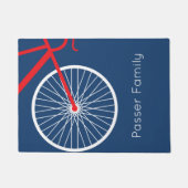 Rood- en witte fiets deurmat (Voorkant)