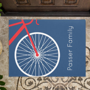 Rood- en witte fiets deurmat