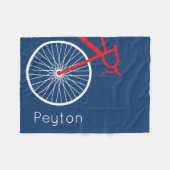 Rood- en witte fiets fleece deken (Voorkant (Horizontaal))