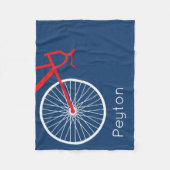 Rood- en witte fiets fleece deken (Voorkant)