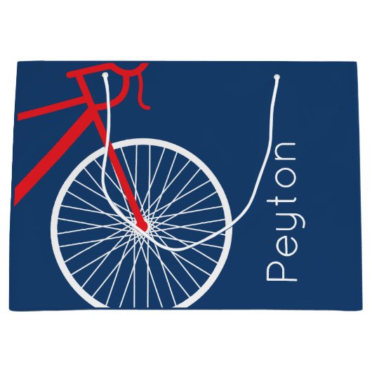 Rood- en witte fiets groot cadeauzakje (Voorkant)