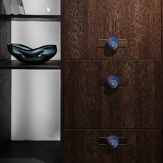 Rood- en witte fiets keramische knop