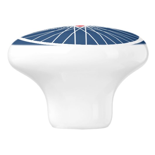 Rood- en witte fiets keramische knop (Zijkant)