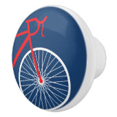 Rood- en witte fiets keramische knop (Rechts)
