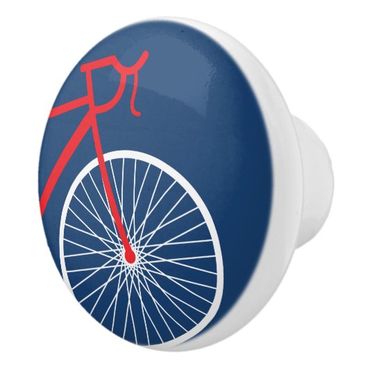 Rood- en witte fiets keramische knop (Rechts)
