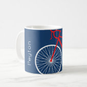 Rood- en witte fiets koffiemok (Voorkant links)