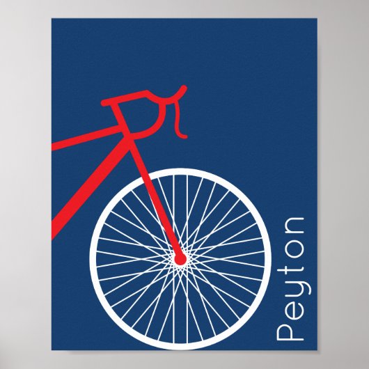 Rood- en witte fiets poster (Voorkant)