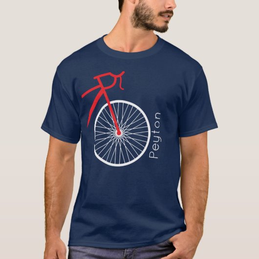 Rood- en witte fiets t-shirt (Voorkant)