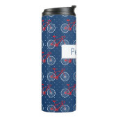 Rood- en witte fiets thermosbeker (Gedraaid links)