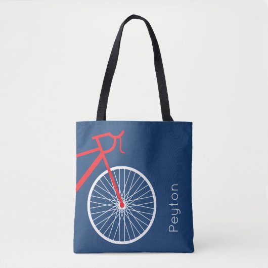Rood- en witte fiets tote bag (Voorkant)
