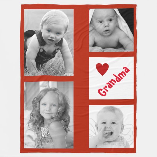 Rood- en witte fotovoltageband fleece deken (Voorkant)