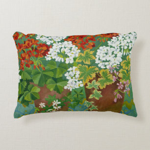 Rood- en witte geraniums in potten 2013 accent kussen