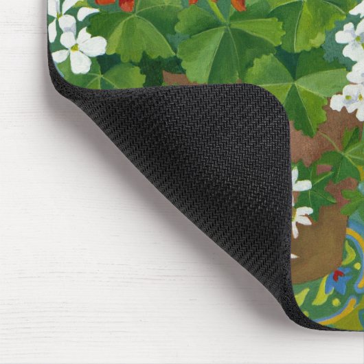 Rood- en witte geraniums in potten 2013 muismat (Hoek)