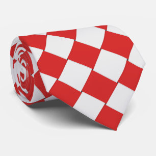 Rood- en witte geweven tegels stropdas