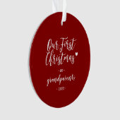 Rood- en Witte grootouders Eerste kerstfoto Ornament (voorkant)