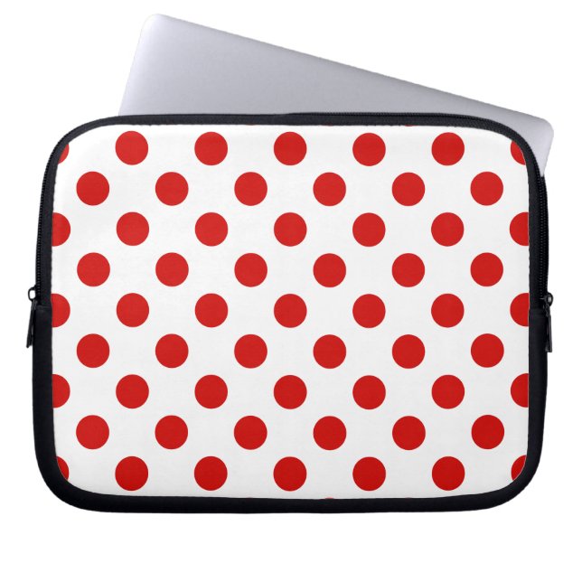 Rood- en witte haarvlekken laptop sleeve (Voorkant)