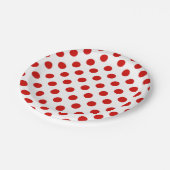 Rood- en witte haarvlekken papieren bordje (Gekanteld)