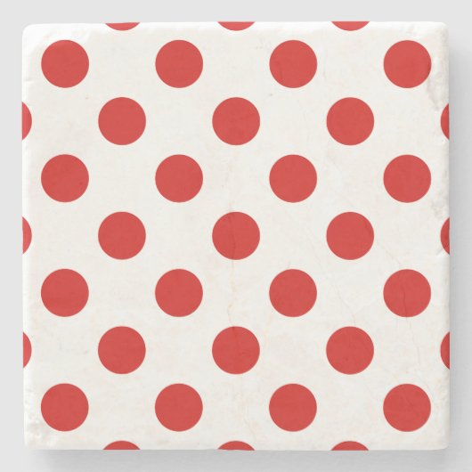 Rood- en witte haarvlekken stenen onderzetter (Voorkant)