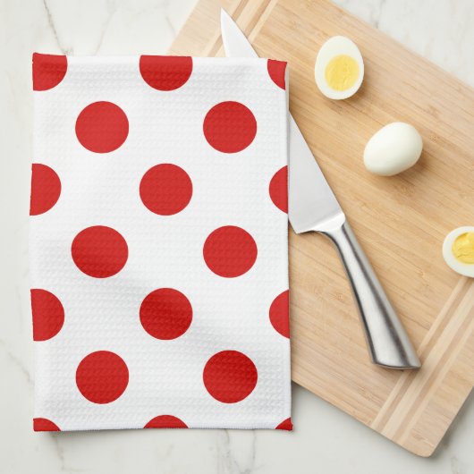 Rood- en witte haarvlekken theedoek (Quarter Fold)