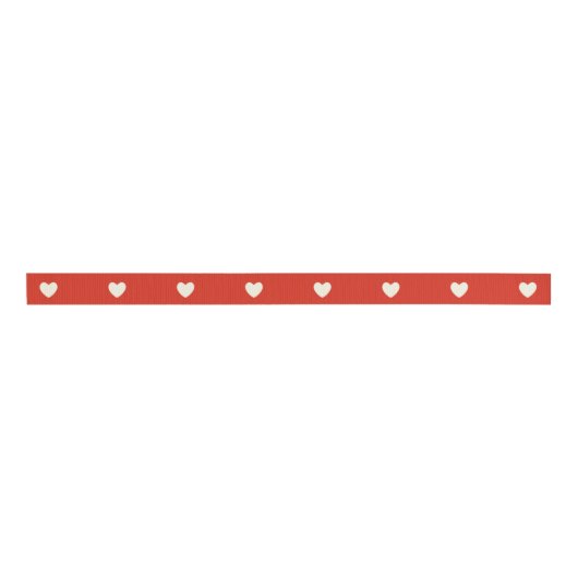 Rood- en witte harten grosgrain lint (Voorkant)