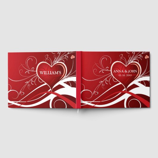 Rood- en witte hartsdraden gastenboek (Volledig)