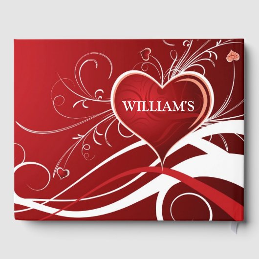 Rood- en witte hartsdraden gastenboek (Achterkant)