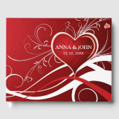 Rood- en witte hartsdraden gastenboek (Voorkant)