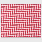 Rood- en witte honden controleren mode patroon cadeaupapier (Vlak)