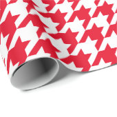 Rood- en witte honden controleren mode patroon cadeaupapier (Rol Hoek)