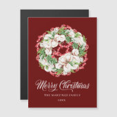 Rood- en witte kerst-kerstkaart (Voorkant / Achterkant)