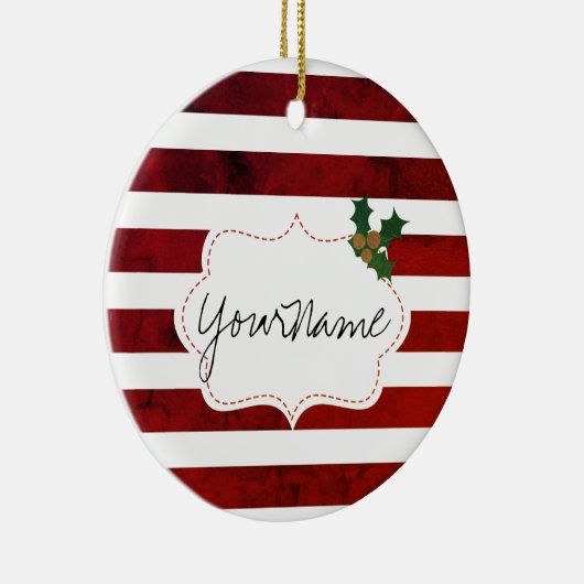 Rood- en witte kerst Magic Keramisch Ornament (Rechts)