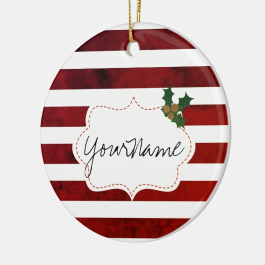 Rood- en witte kerst Magic Keramisch Ornament (Links)