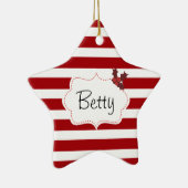 Rood- en witte kerst Magic Keramisch Ornament (Rechts)