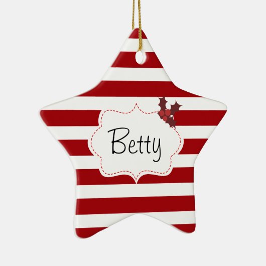 Rood- en witte kerst Magic Keramisch Ornament (Rechts)