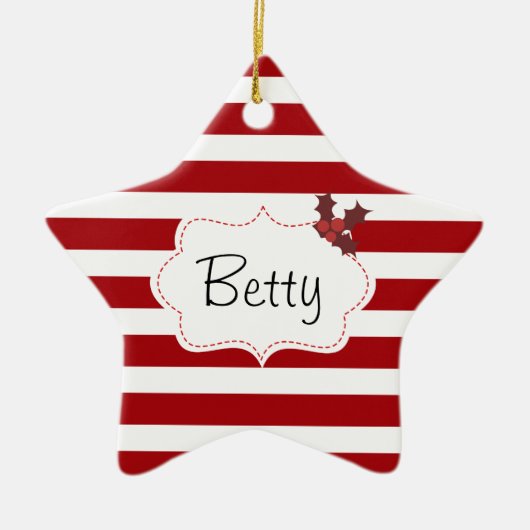 Rood- en witte kerst Magic Keramisch Ornament (Voorkant)