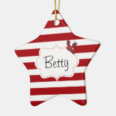 Rood- en witte kerst Magic Keramisch Ornament (Links)