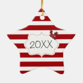 Rood- en witte kerst Magic Keramisch Ornament (Achterkant)