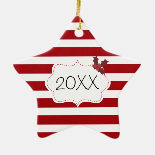 Rood- en witte kerst Magic Keramisch Ornament (Achterkant)