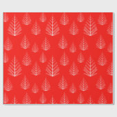 Rood- en witte kerstbomen cadeaupapier (Vlak)