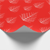 Rood- en witte kerstbomen cadeaupapier (Hoek)