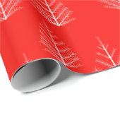 Rood- en witte kerstbomen cadeaupapier (Rol Hoek)
