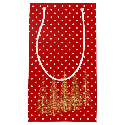 Rood- en witte kerstbomen klein cadeauzakje (Voorkant)