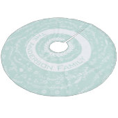 Rood- en witte kerstfamilie naam rendierpijlen fleece kerstboom rok (Gekanteld)