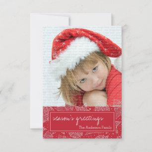 Rood- en witte kerstfeestdag — Fotokaart Kaart
