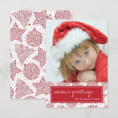 Rood- en witte kerstfeestdag — Fotokaart Kaart (Voorkant / Achterkant)