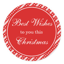 Rood- en witte kerstfeestdag Gift Label Stickers