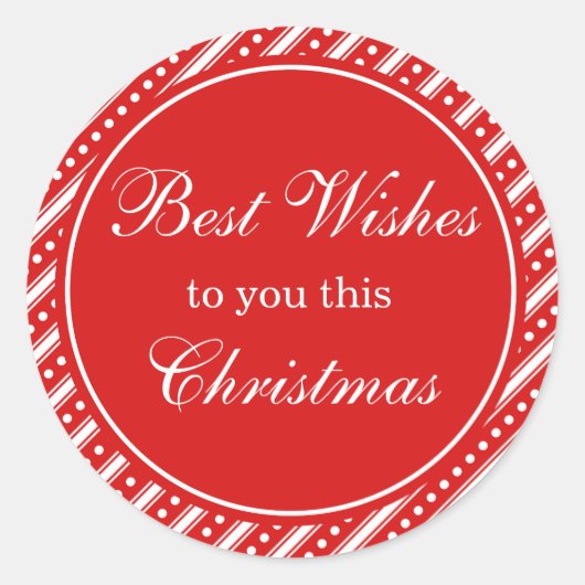 Rood- en witte kerstfeestdag Gift Label Stickers (Voorkant)