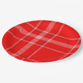 Rood- en witte kerstfeestjes papieren bordje (Gekanteld)