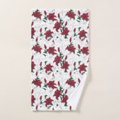 Rood- en witte kerstgalgen bad handdoek (Handdoek)