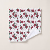 Rood- en witte kerstgalgen bad handdoek (Wasdoekje)